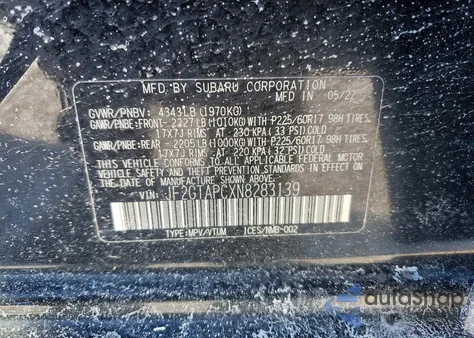 2022 Subaru Crosstrek Premium from USA, damaged, VIN JF2GTAPCXN8283139